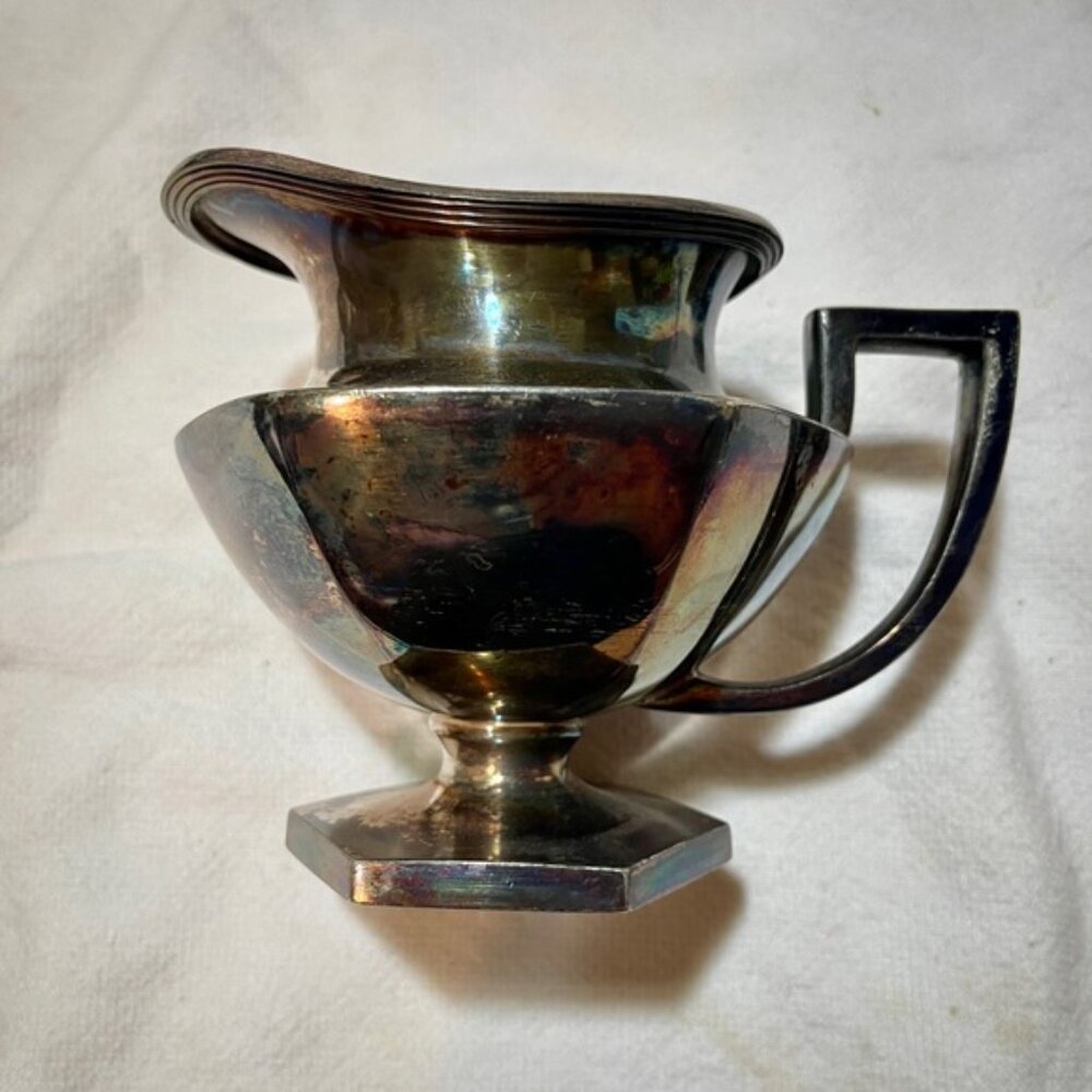 Antique Elegant Silver Creamer - Picture 2 of 3